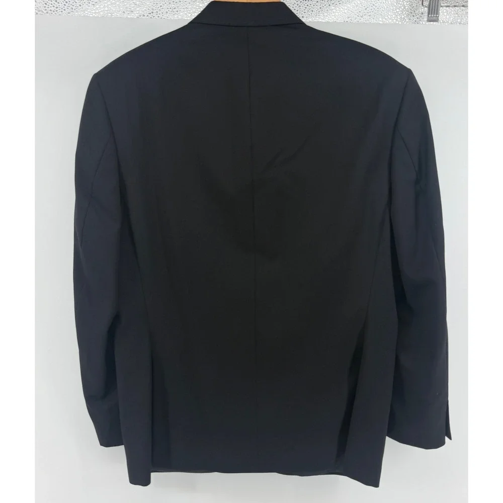 Calvin Klein Mens Black 100% Wool Peak Lapel 2 Button Blazer Sport Coat 40S